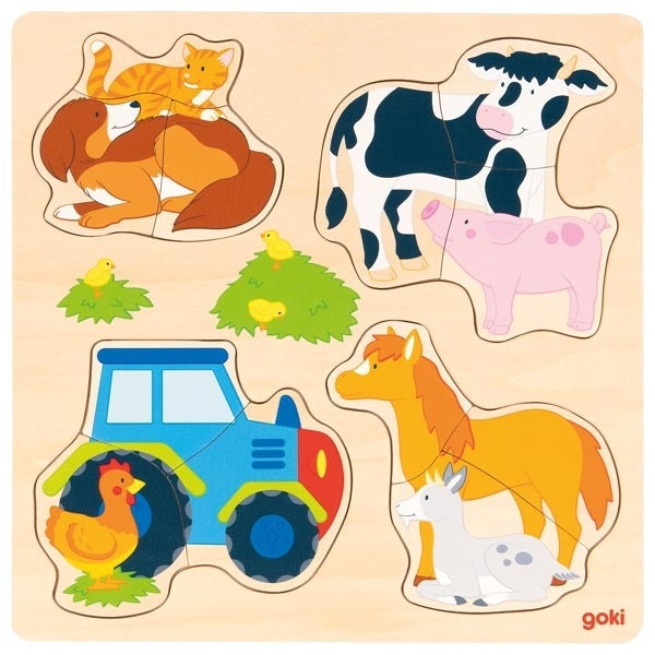 Inlegpuzzel 12-delig - Boerderijdieren