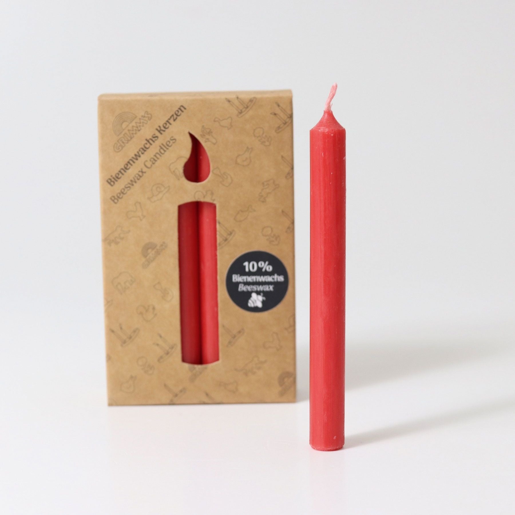 Bijenwaskaars (10%) rood (12 stuks)