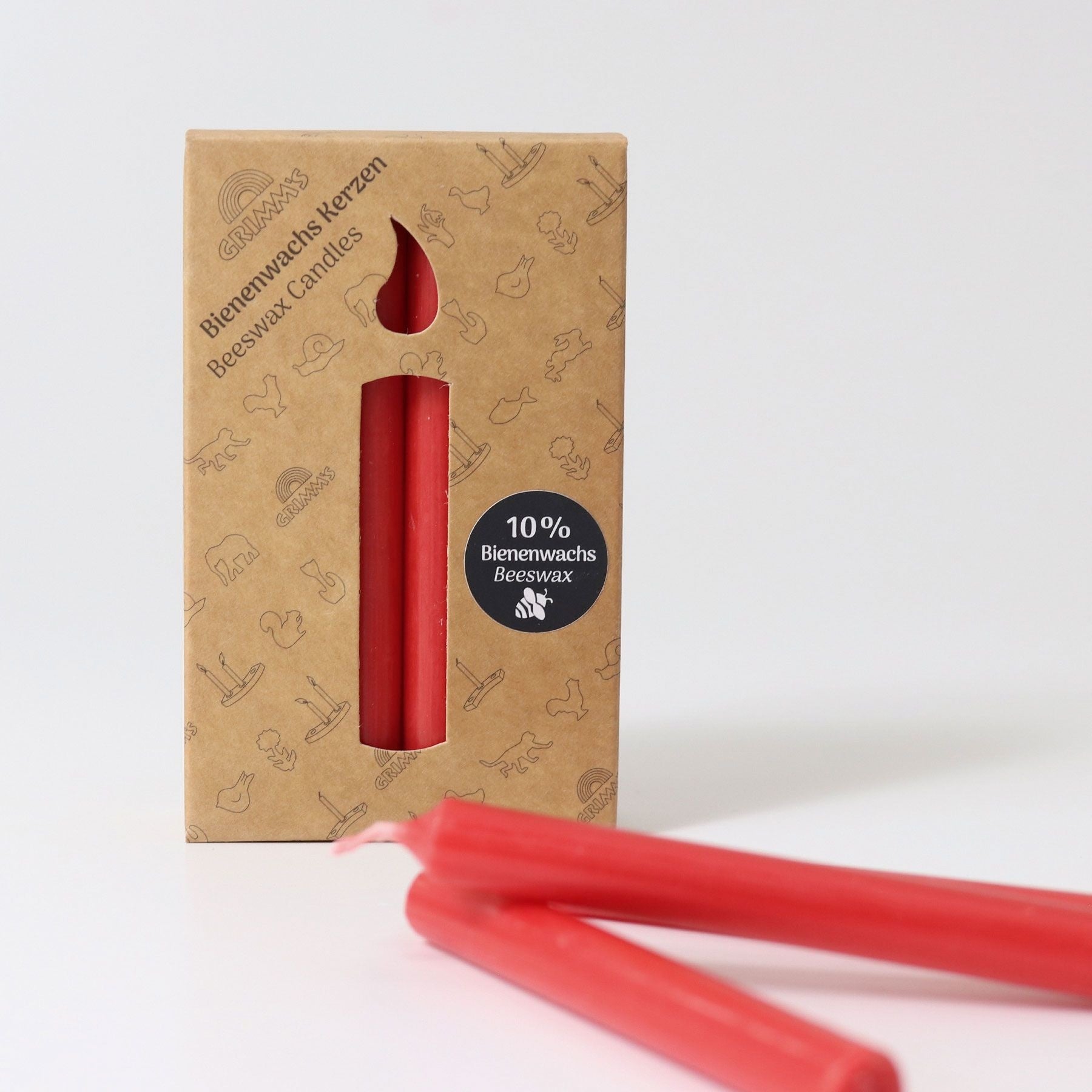 Bijenwaskaars (10%) rood (12 stuks)