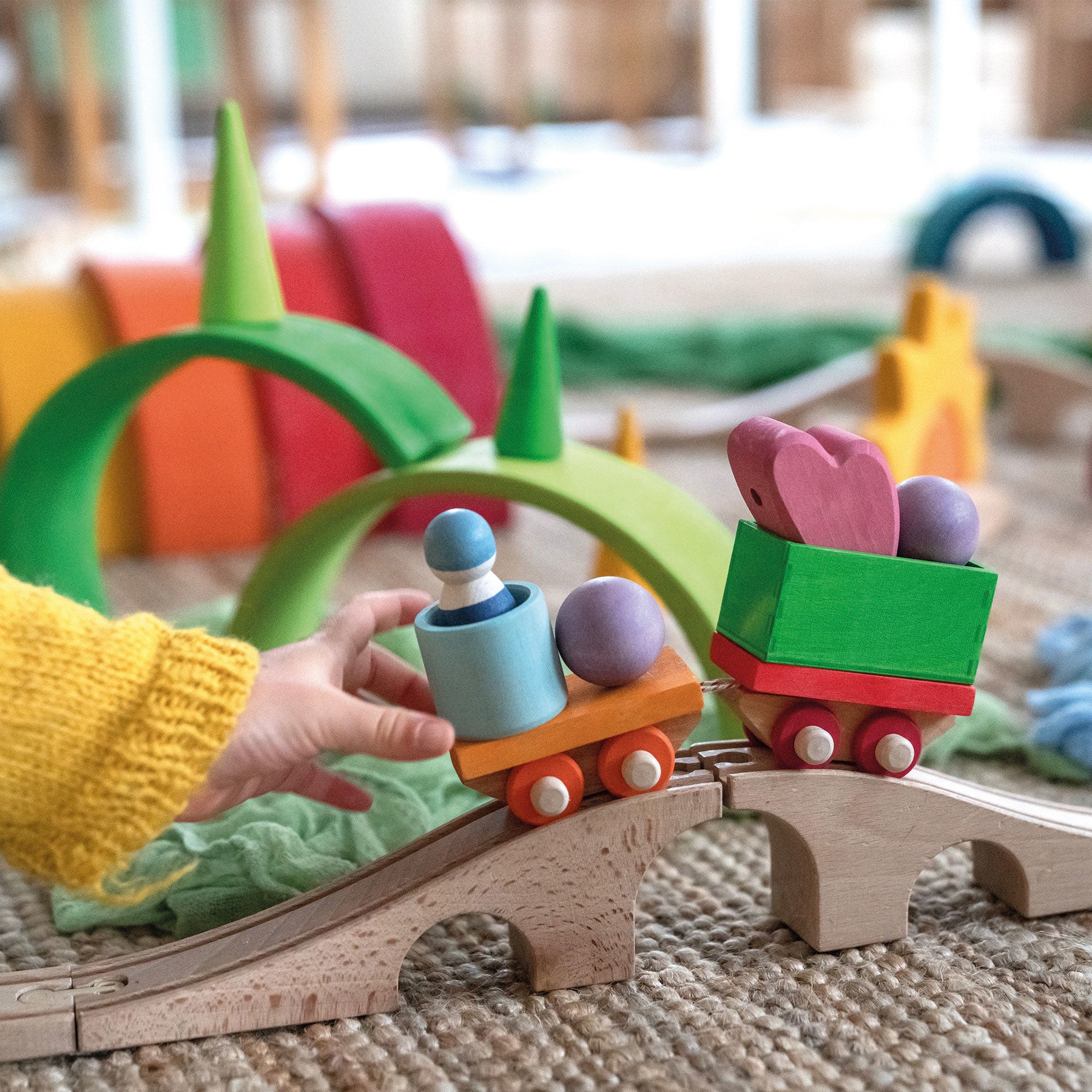 Bouwset houten trein