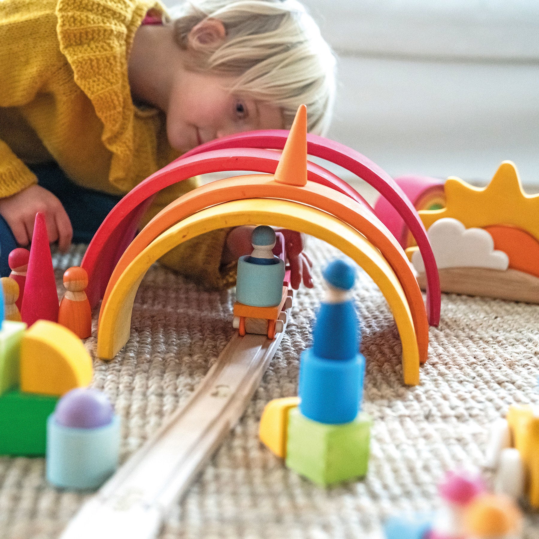 Bouwset houten trein