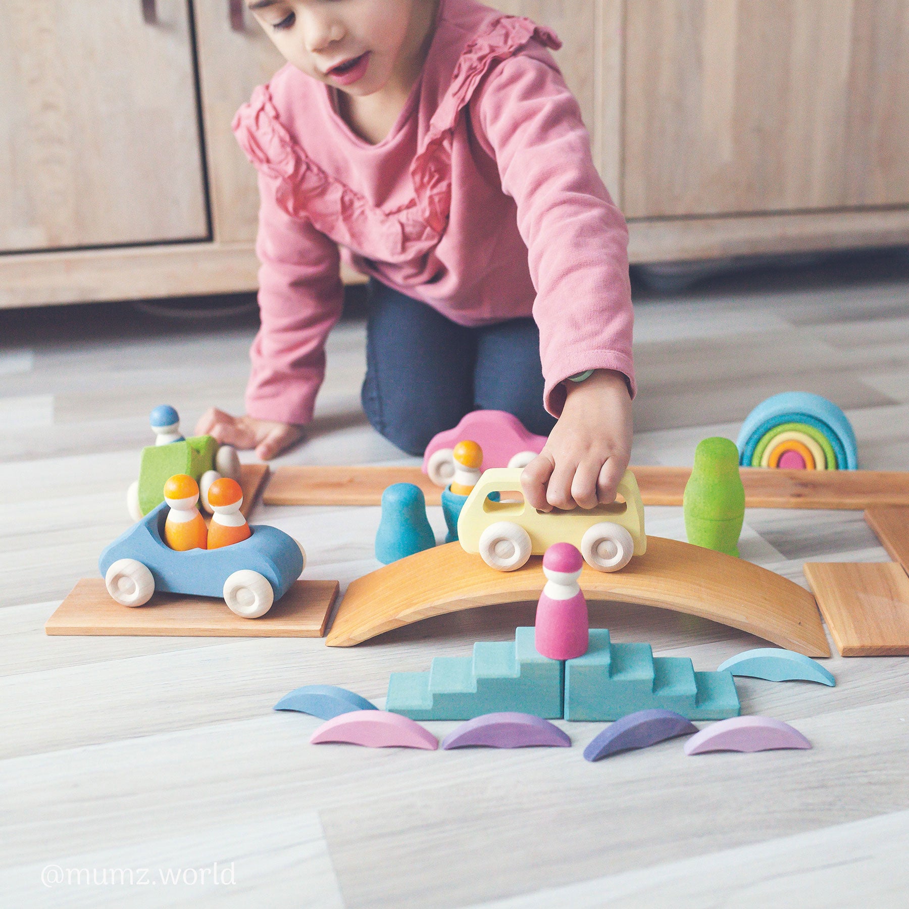 Set houten auto's slimline