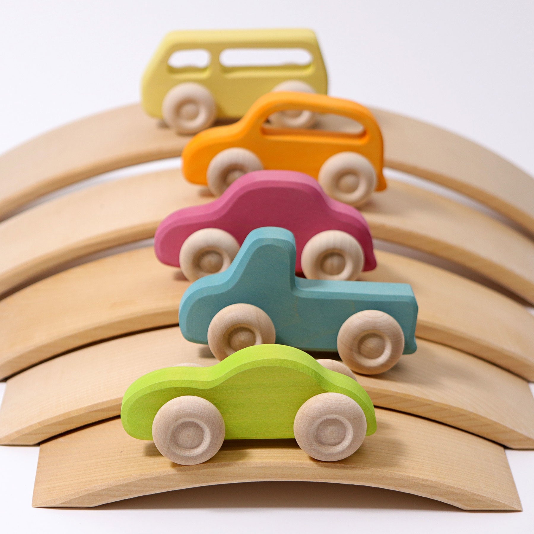 Set houten auto's slimline