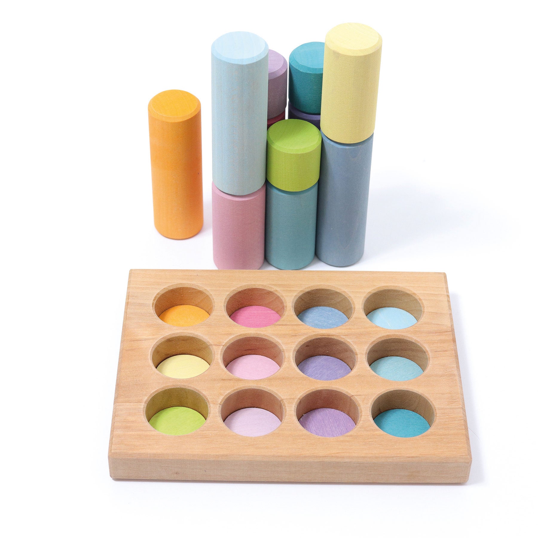 Pastel sorteerspel cilinders