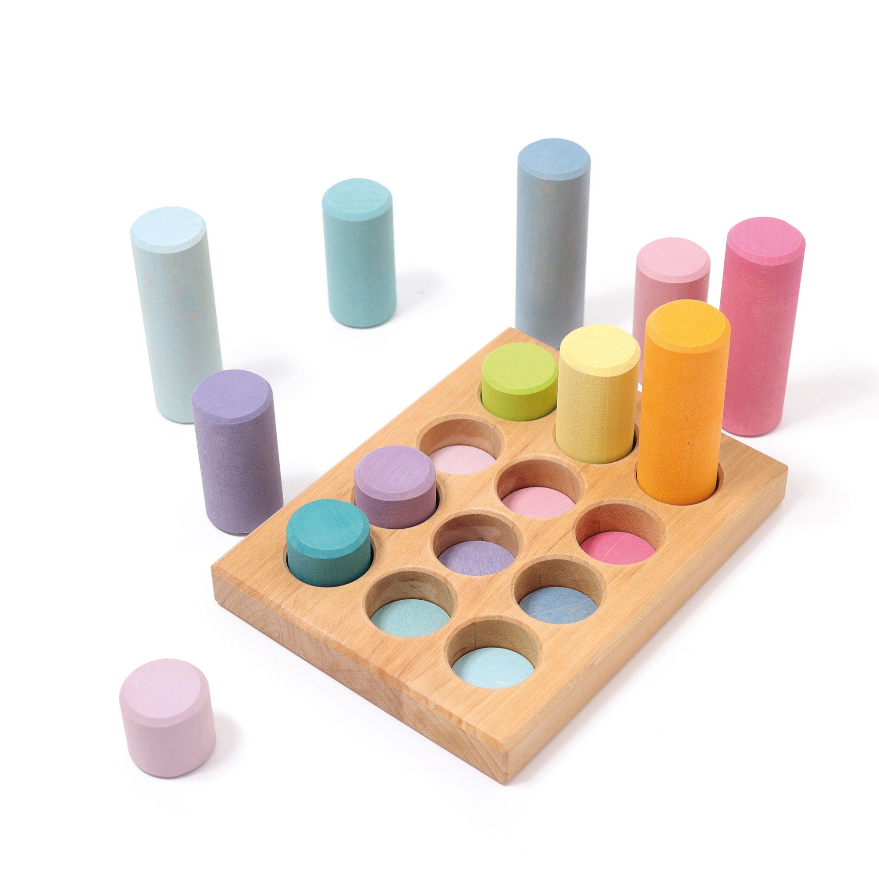 Pastel sorteerspel cilinders