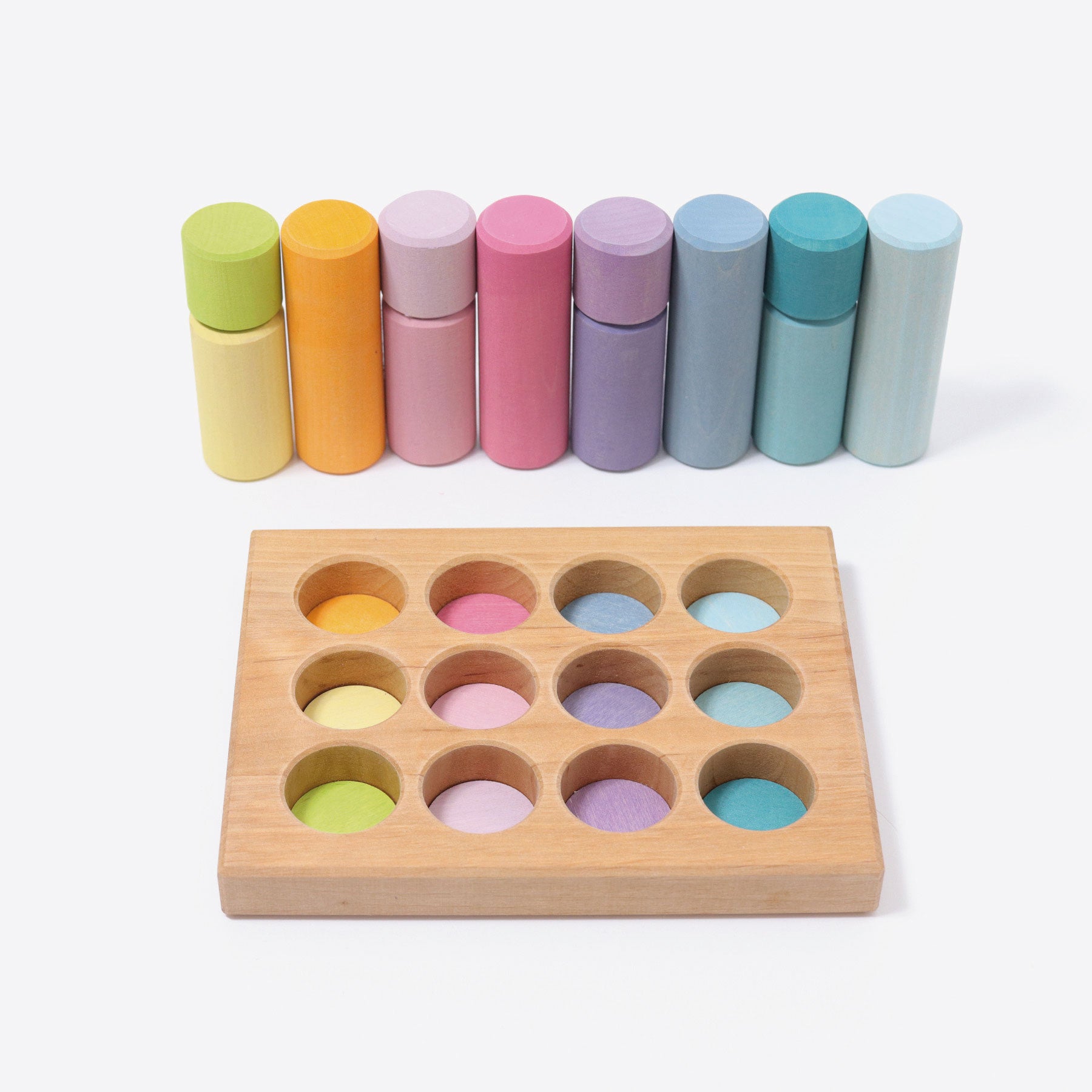 Pastel sorteerspel cilinders
