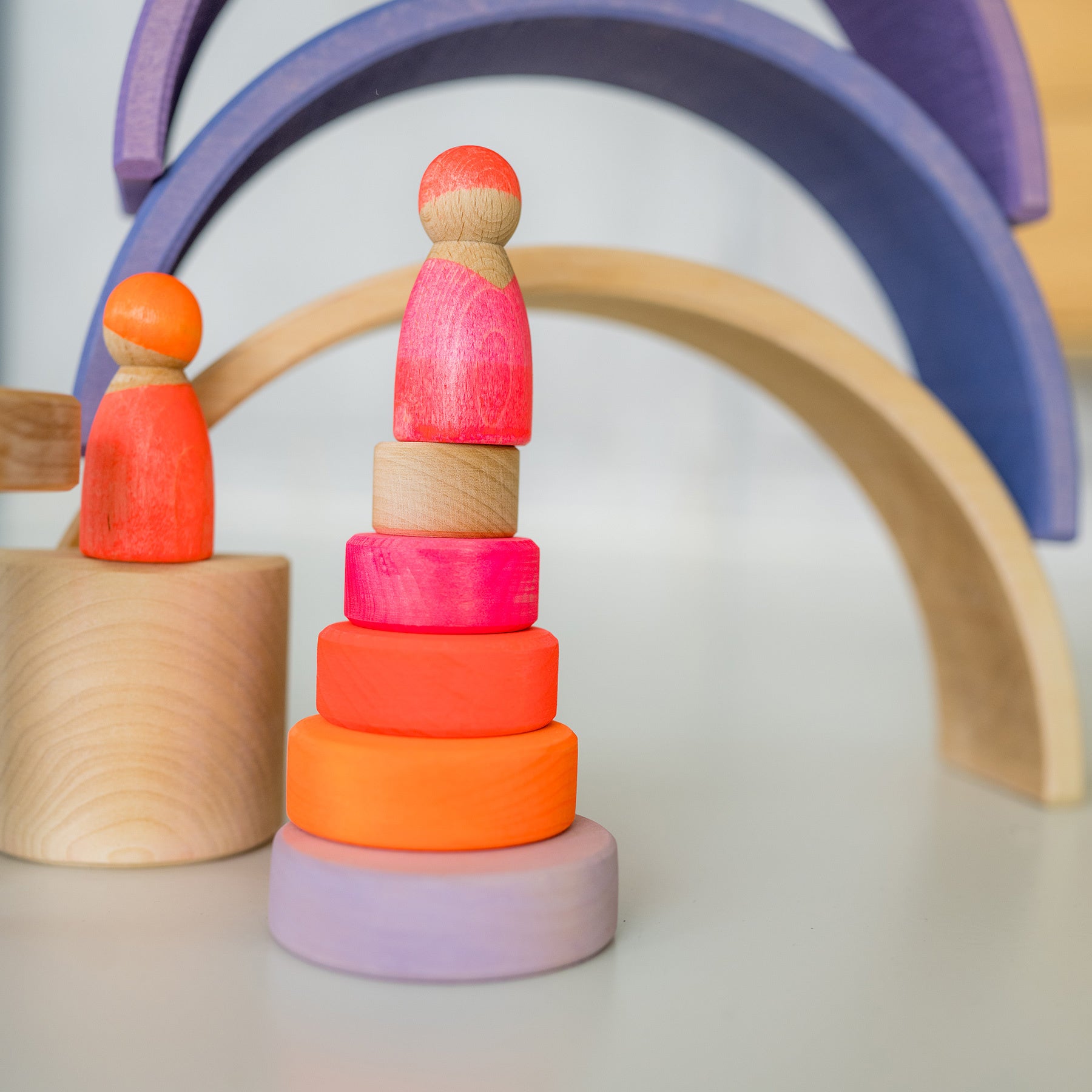 Kleine stapeltoren - NEON Pink