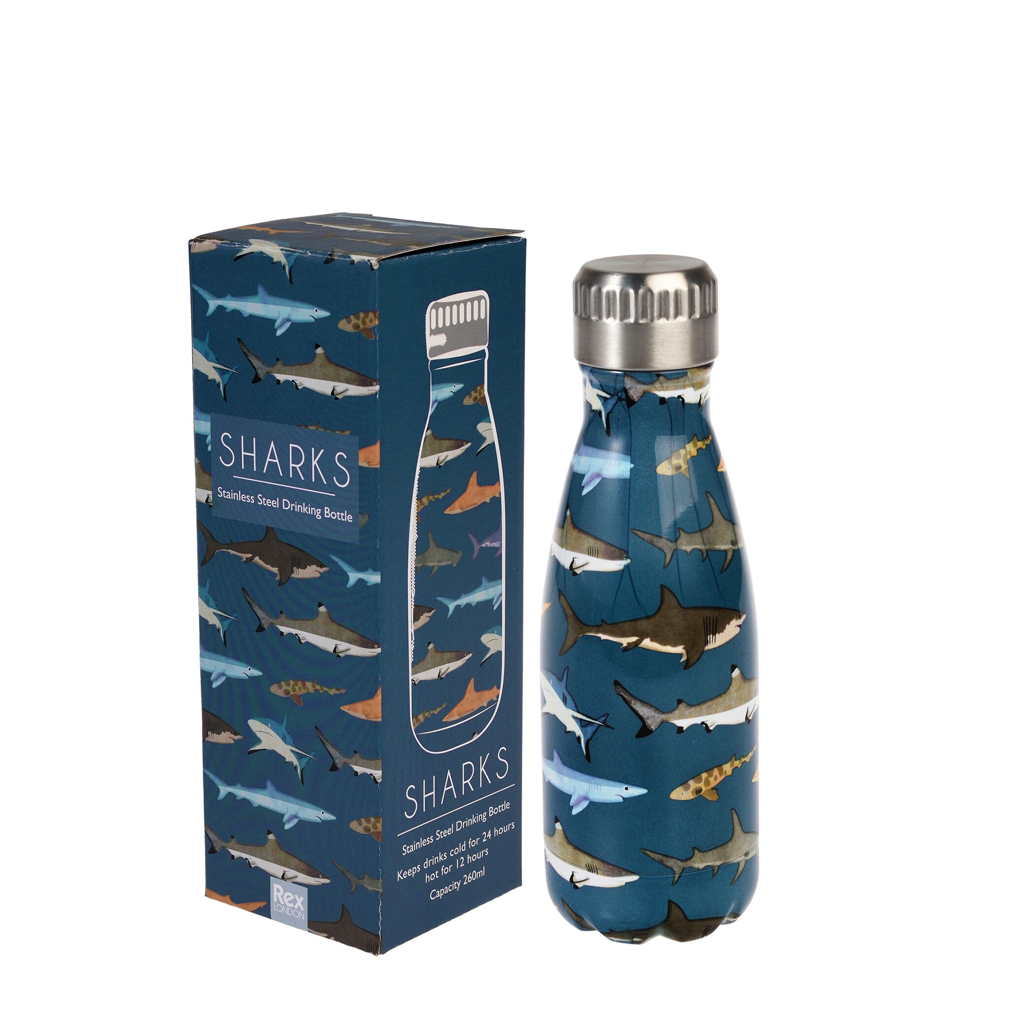 RVS Drinkfles 260ml - Sharks