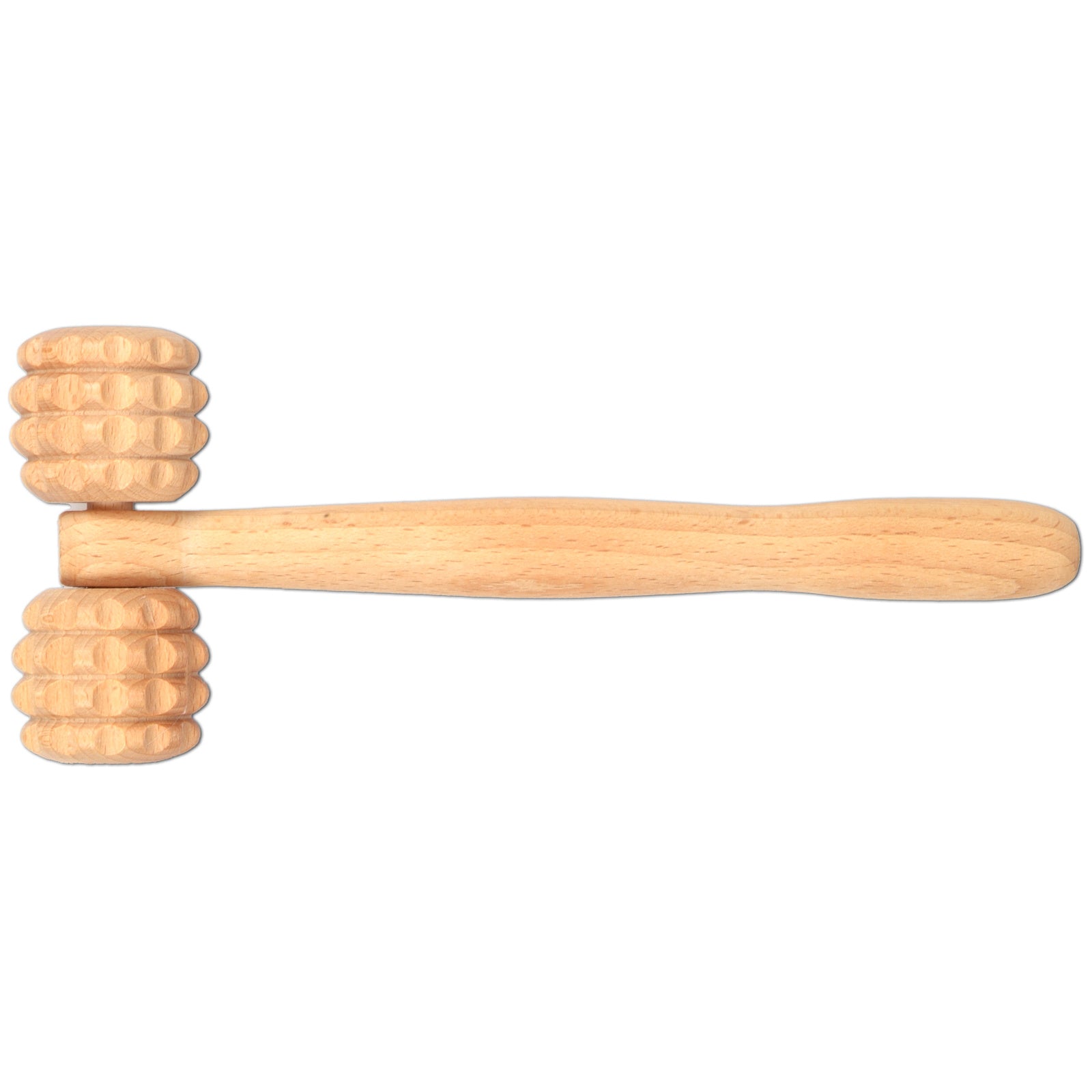 Houten massage roller met handvat 23,5cm