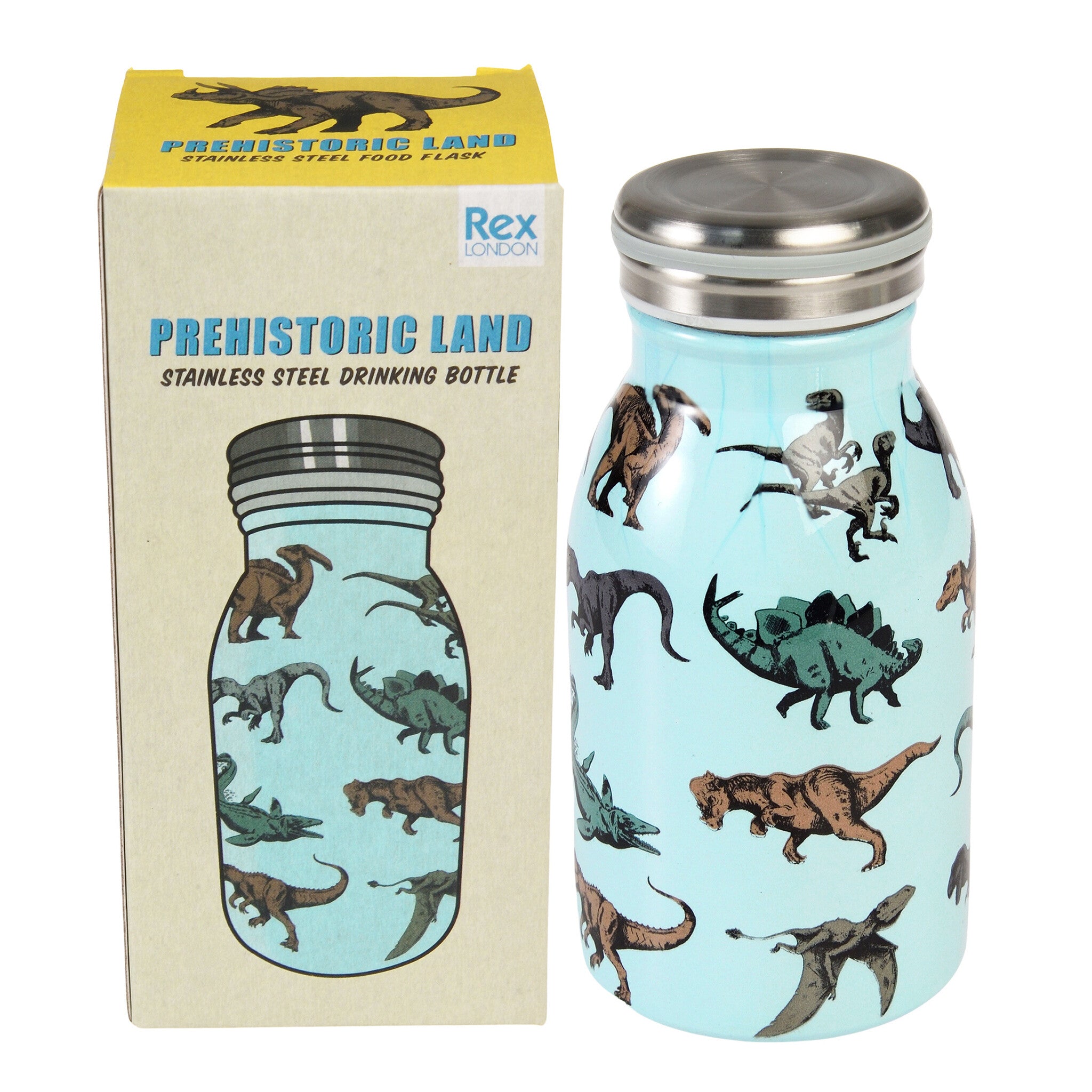 RVS Drinkfles 250ml - Prehistoric Land