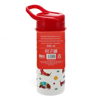 RVS Drinkfles met drinktuit 500ml - Sausage Dog