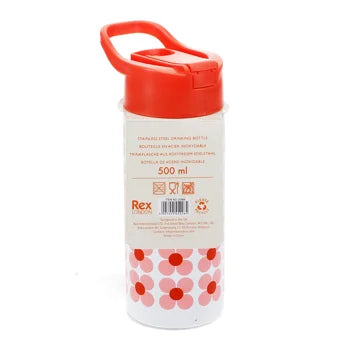 RVS Drinkfles met drinktuit 500ml - Pink Daisy