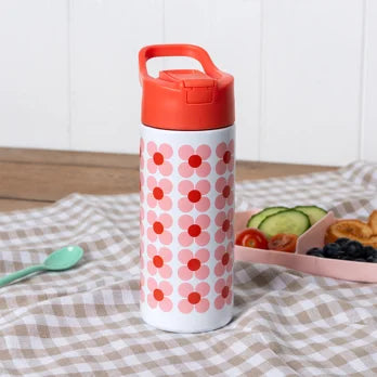 RVS Drinkfles met drinktuit 500ml - Pink Daisy