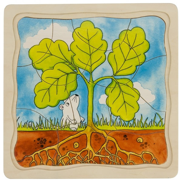 4 lagen puzzel - Eikel-boom