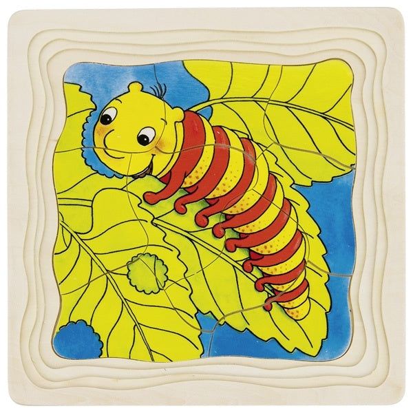 4 lagen puzzel - Rups-vlinder
