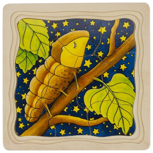 4 lagen puzzel - Rups-vlinder