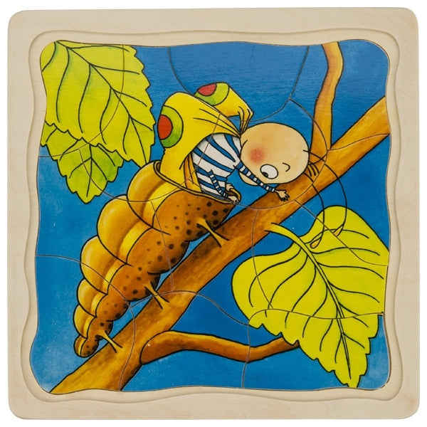 4 lagen puzzel - Rups-vlinder