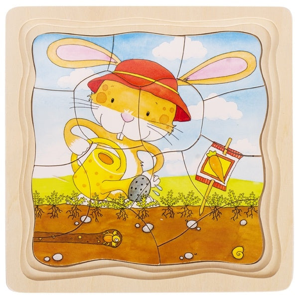 4 lagen puzzel - Moestuin
