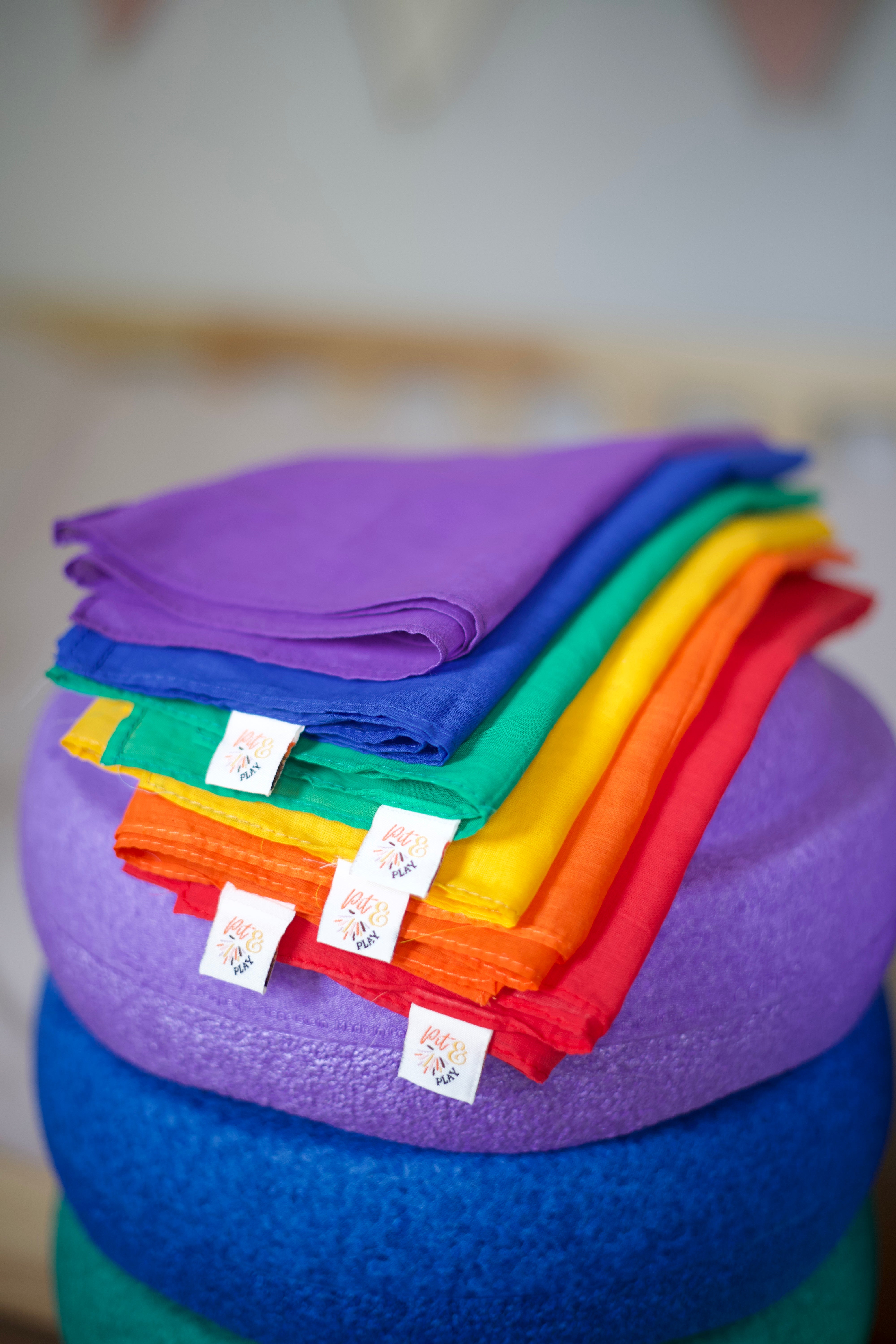 Speeldoeken Medium Regenboog - set 6 stuks