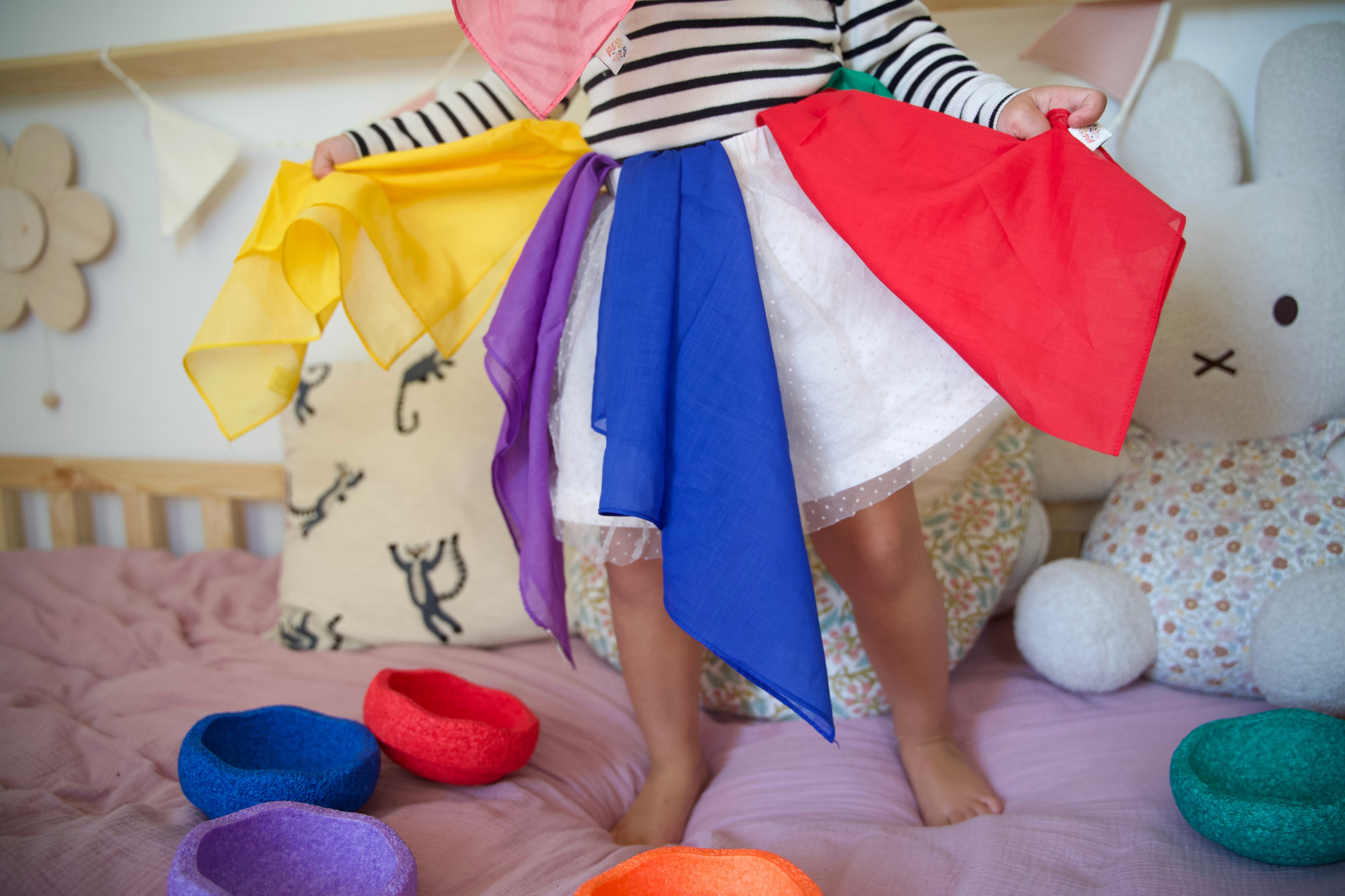 Speeldoeken Medium Regenboog - set 6 stuks