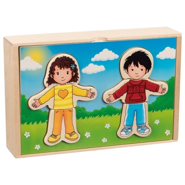 Aankleedpuzzel - Jongen en meisje