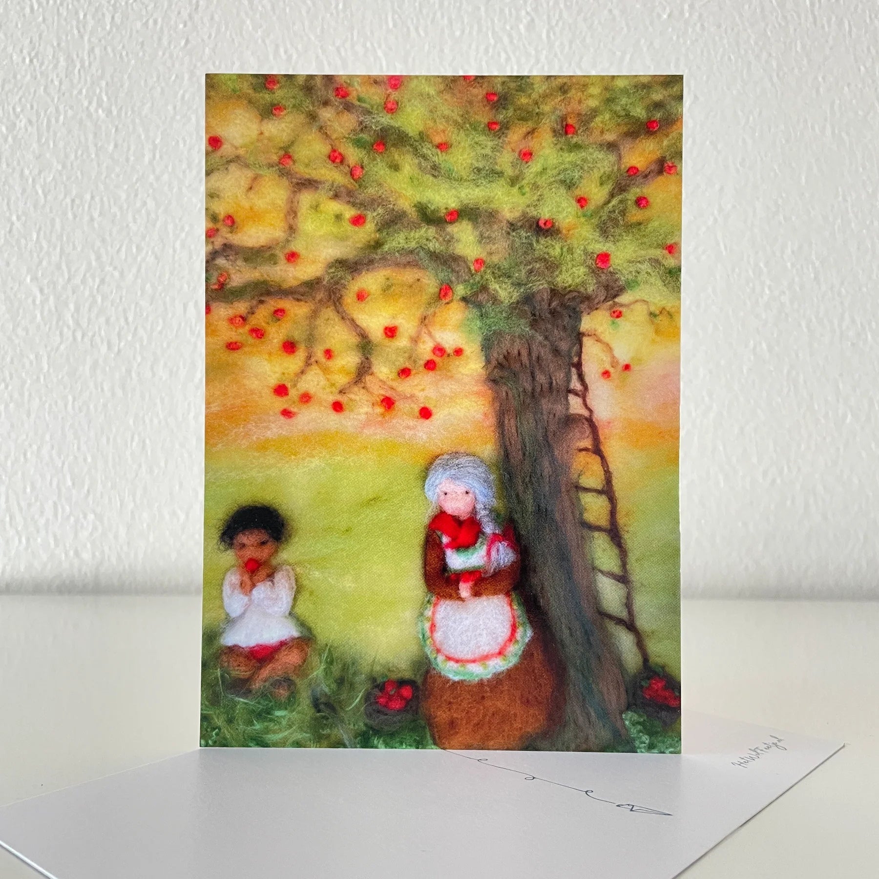 Ansichtkaart Herfst / Winter- Appelvrouwtje