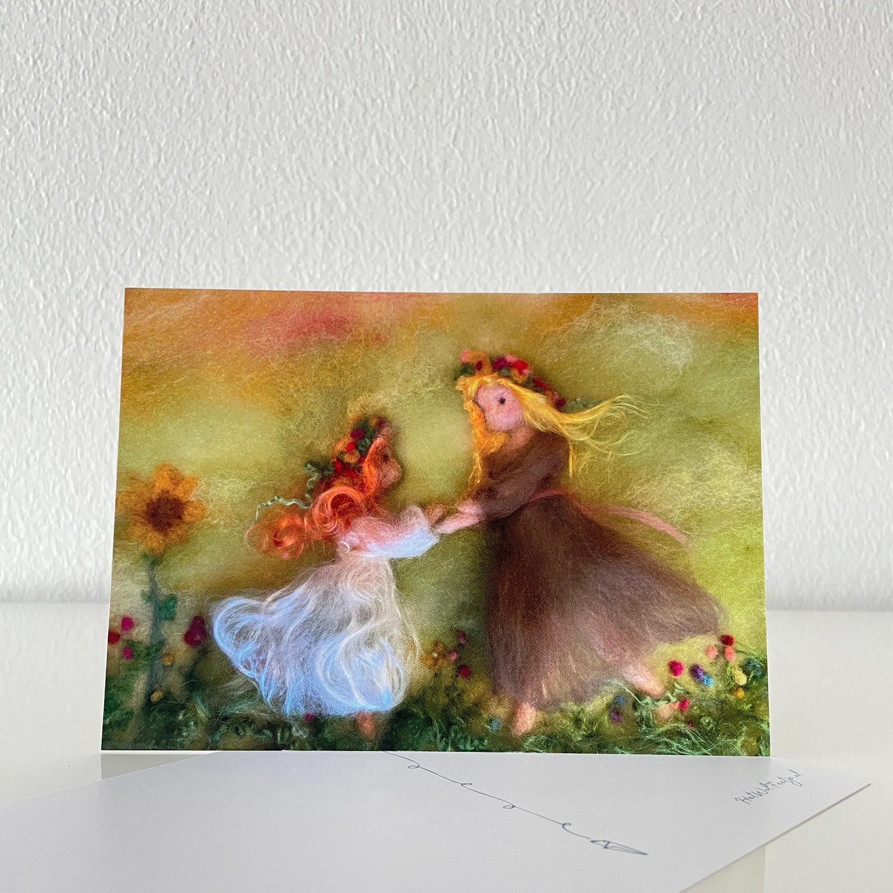 Ansichtkaart Herfst / Winter - Dansende kindjes