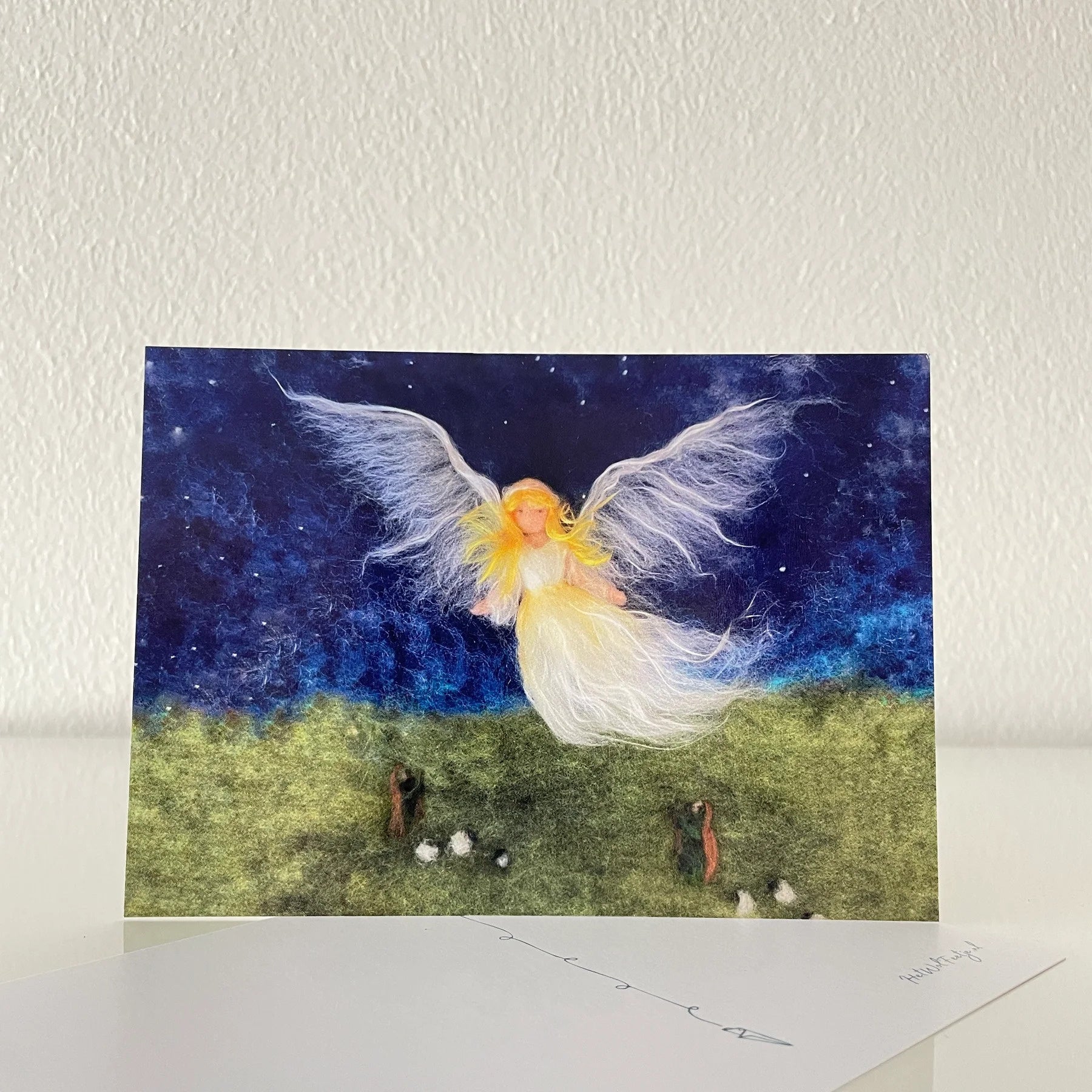 Ansichtkaart Herfst / Winter - Engel met herdertjes