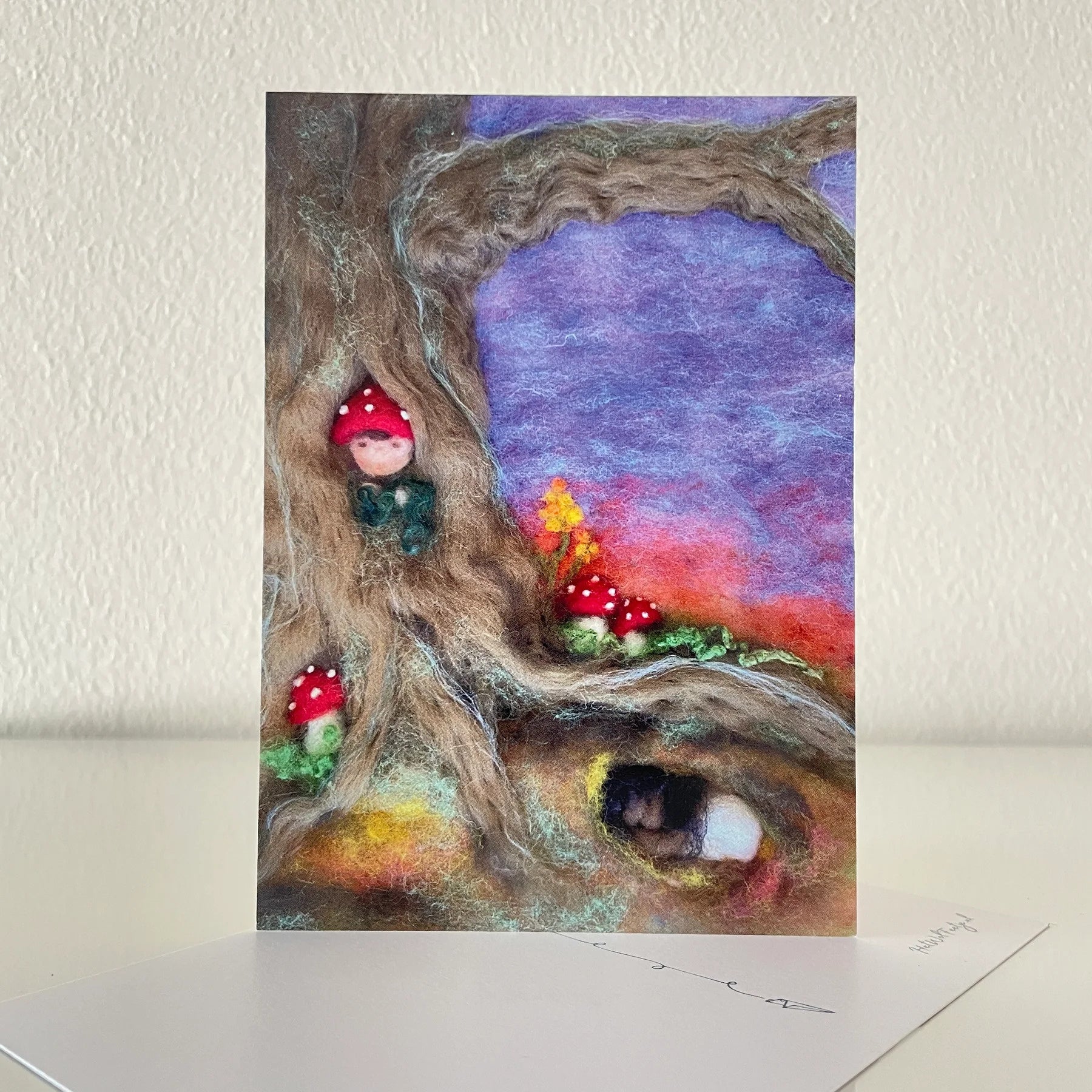 Ansichtkaart Herfst / Winter - Paddenstoelen boom