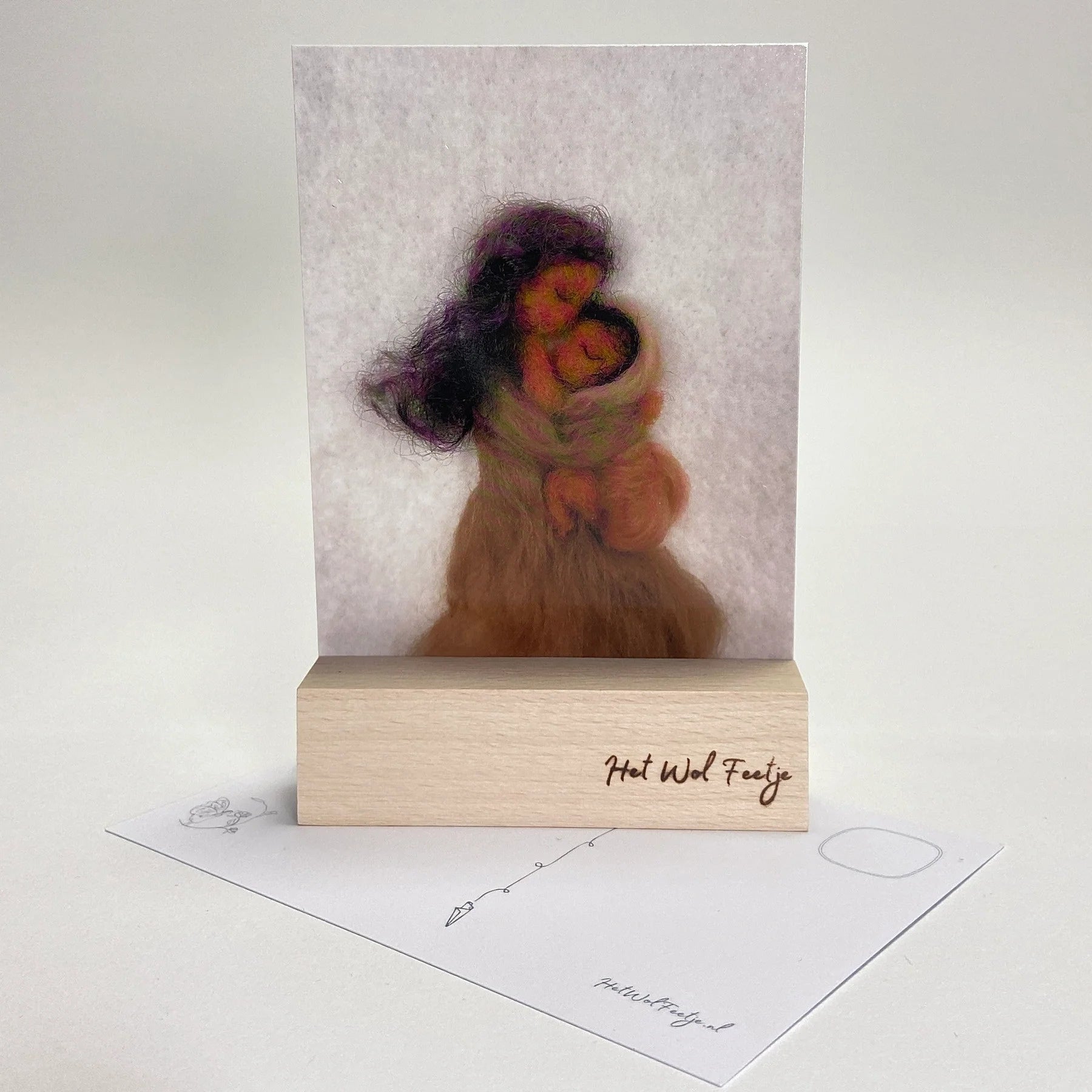 Ansichtkaart - Moederliefde - Zwart haar