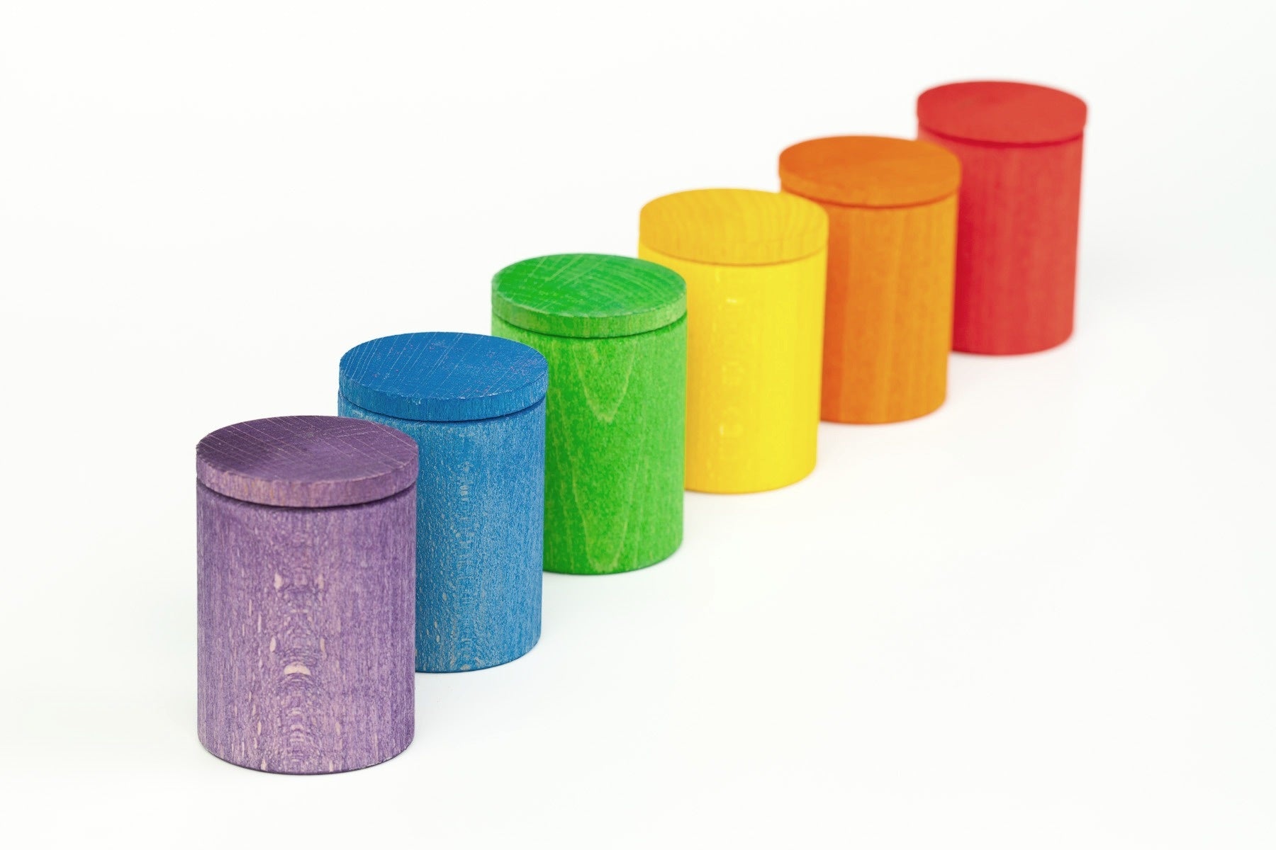Grapat potjes met deksel (6-kleurig)