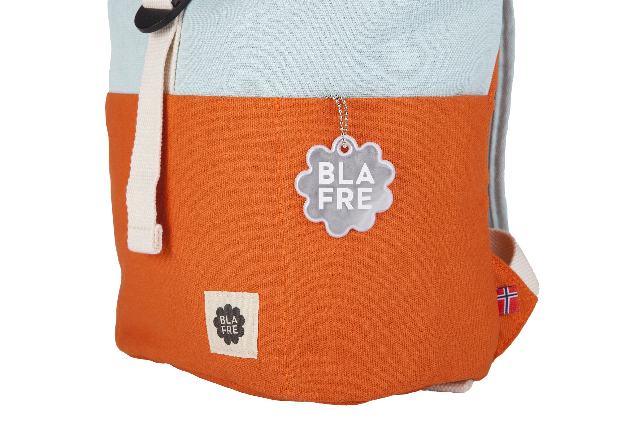 Blafre roll-top rugzak - Oranje/licht blauw
