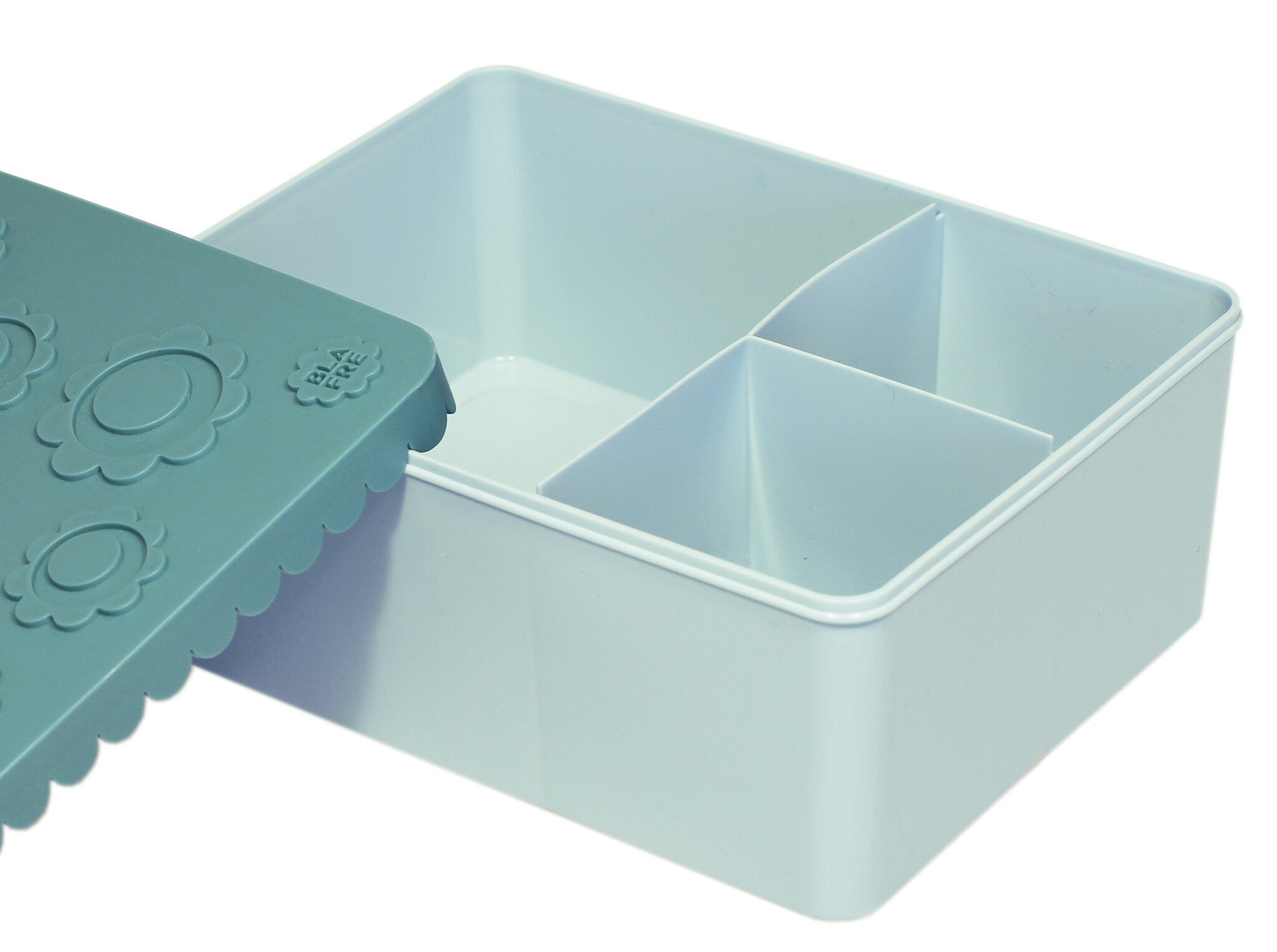 Lunchbox 3-vaks blauw Flower