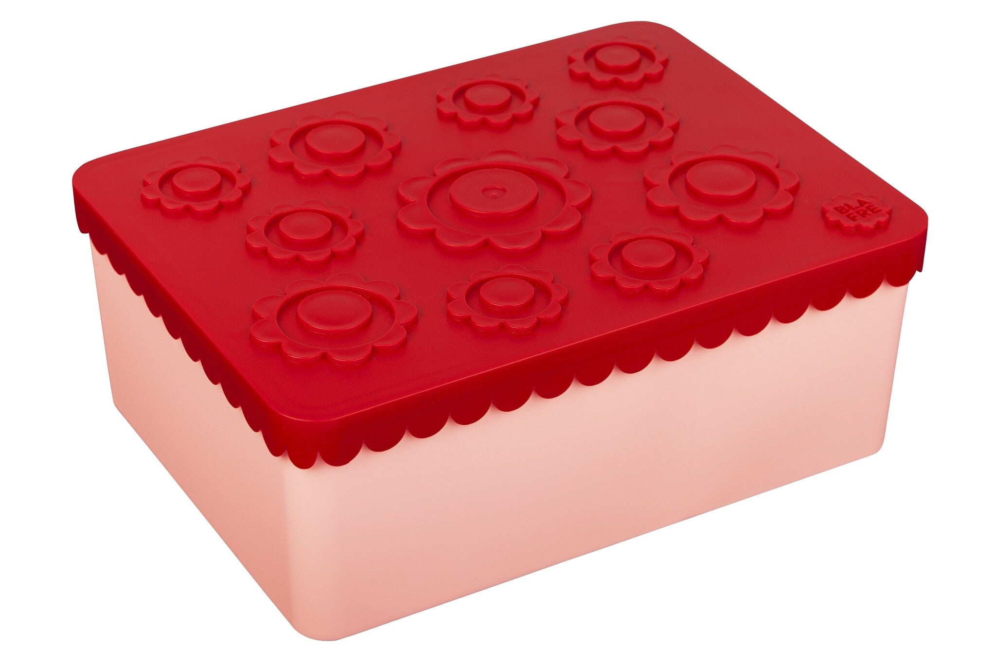 Lunchbox 3-vaks rood/roze Flower