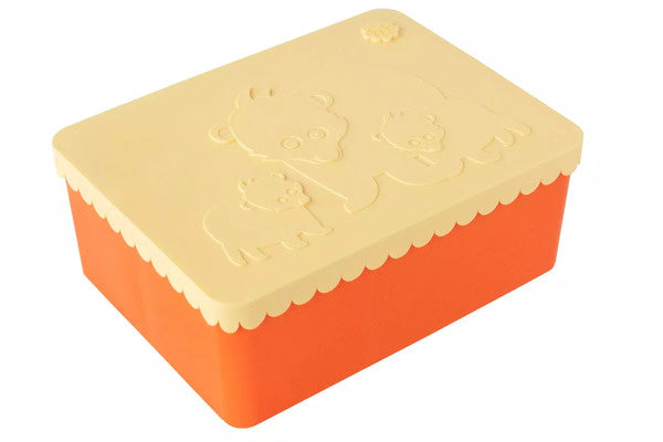Lunchbox 3-vaks licht geel/oranje Bear