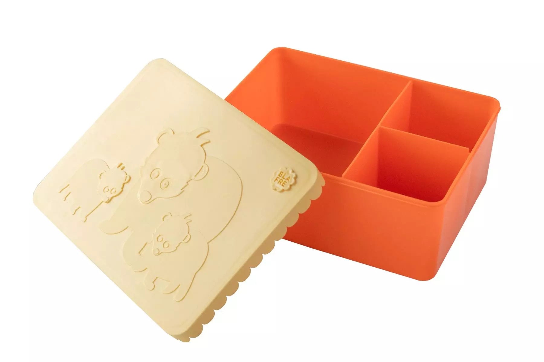 Lunchbox 3-vaks licht geel/oranje Bear