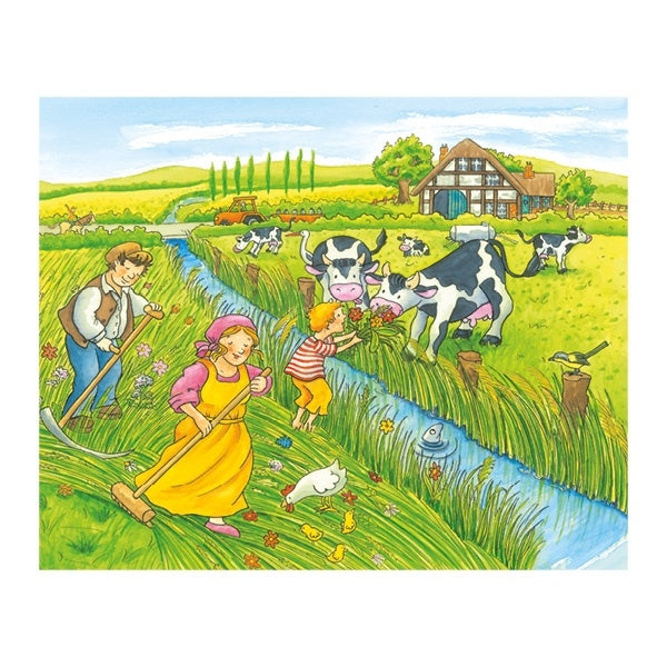 Blokkenpuzzel - Seizoenen op de boerderij