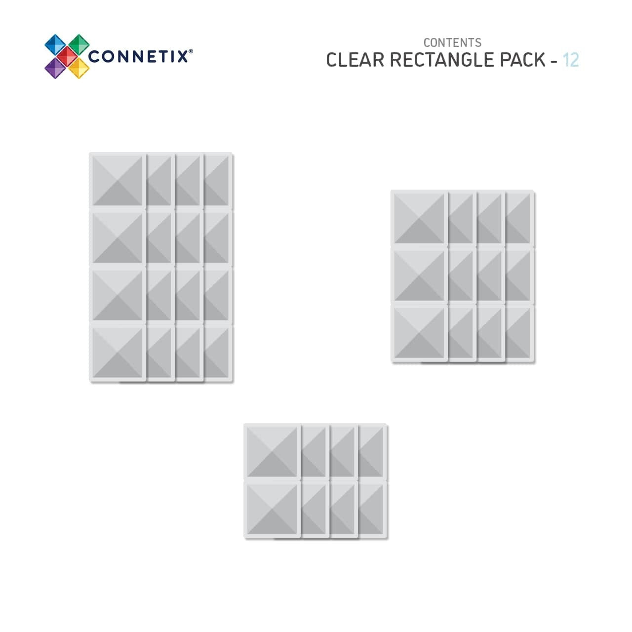 Clear Rectangle Pack - 12 delig