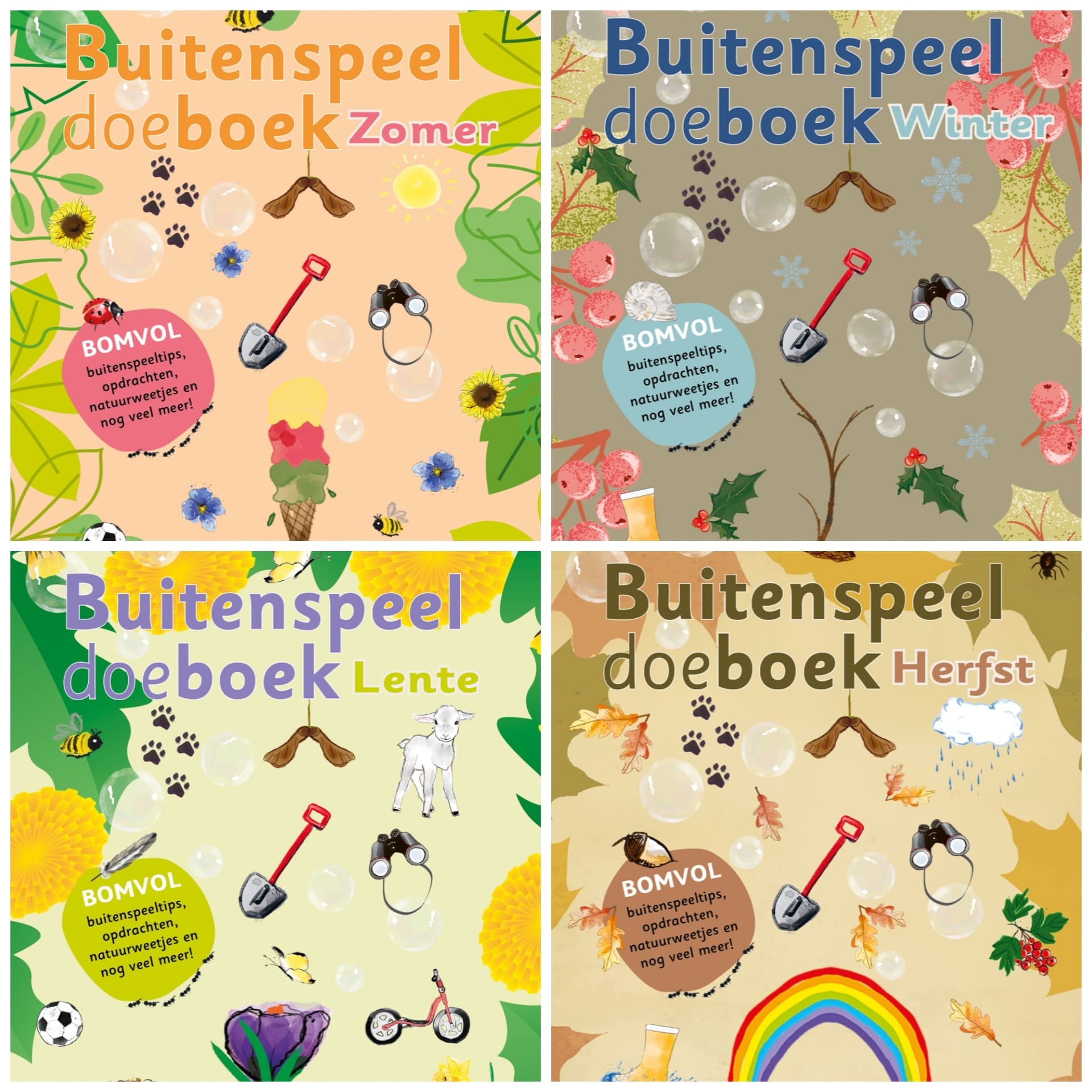 4x Buitenspeeldoeboek alle seizoenen