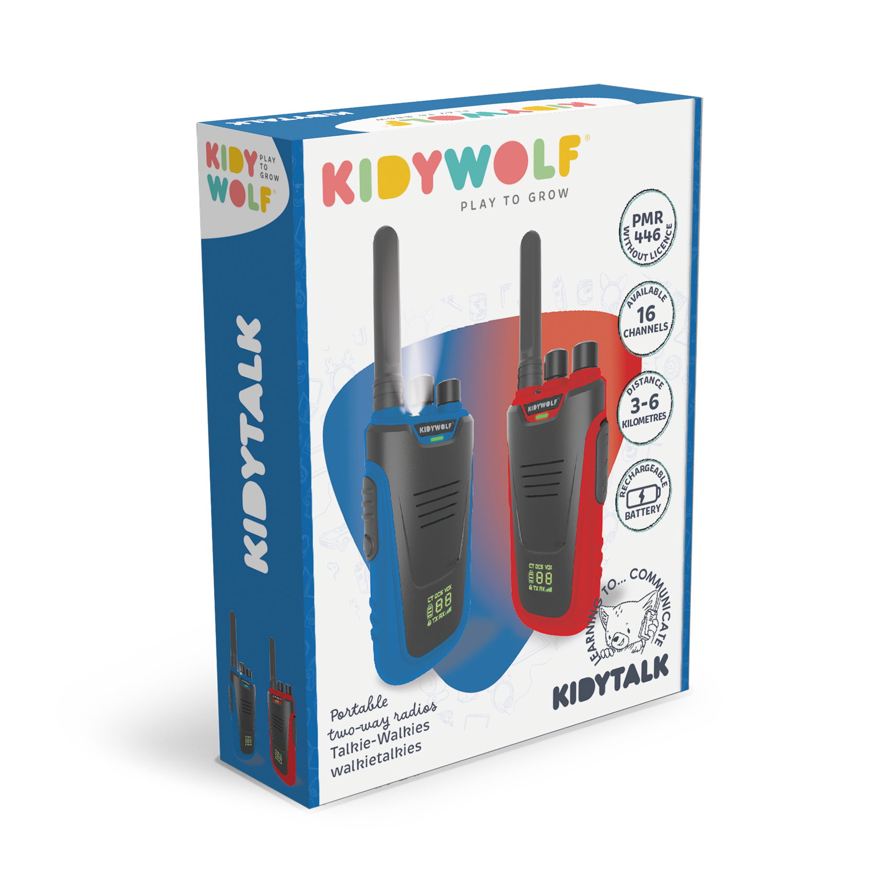 KIDYTALK Walkie Talkie - Blauw/Rood