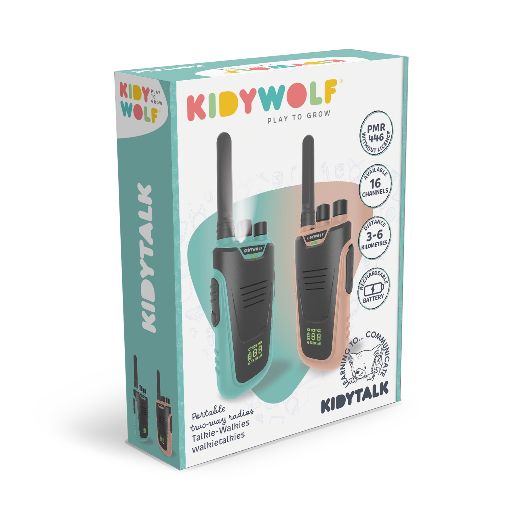 KIDYTALK Walkie Talkie - Nude/Cyaan