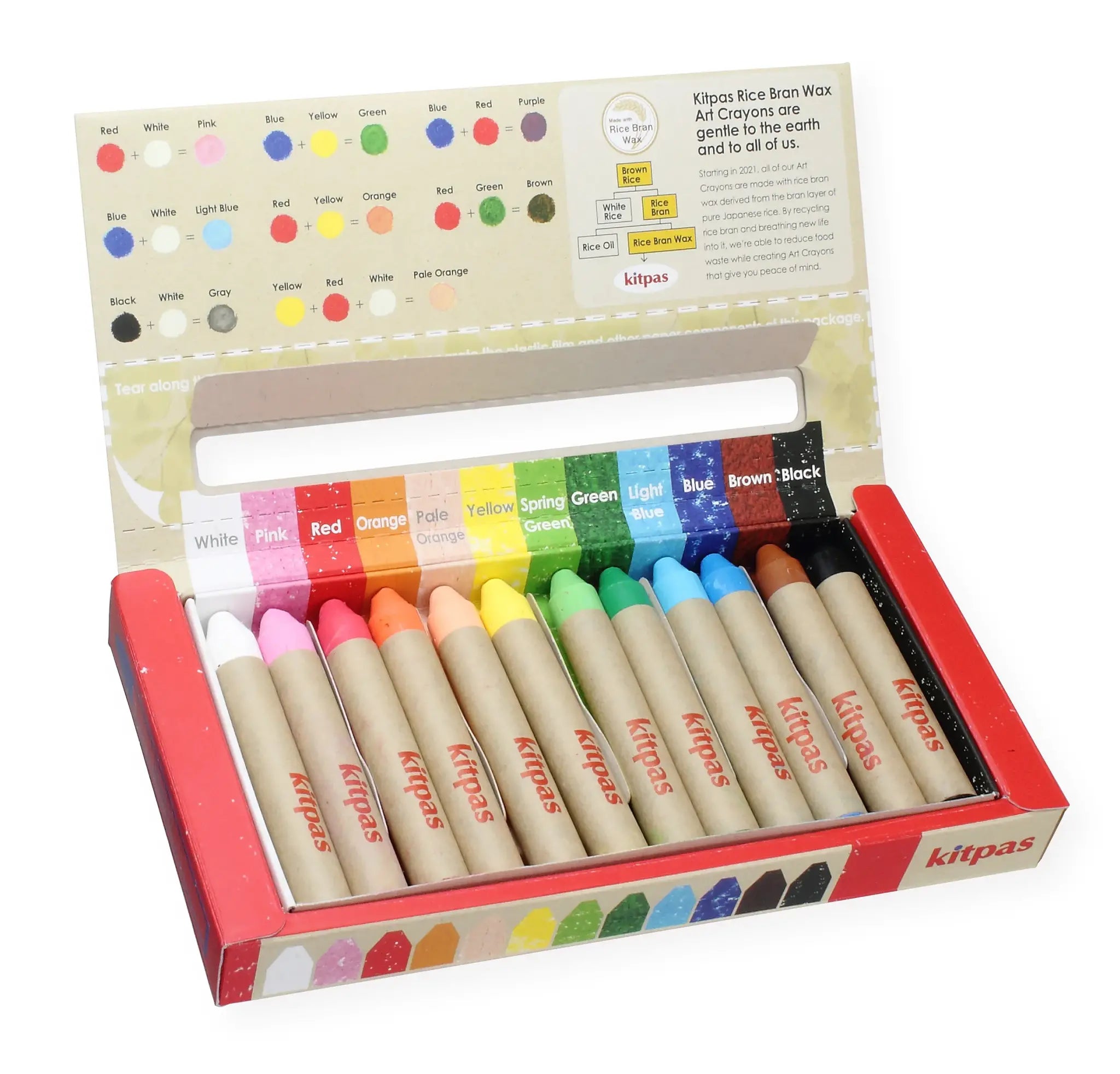Kitpas medium rijstwax (raam) krijt 12 pcs