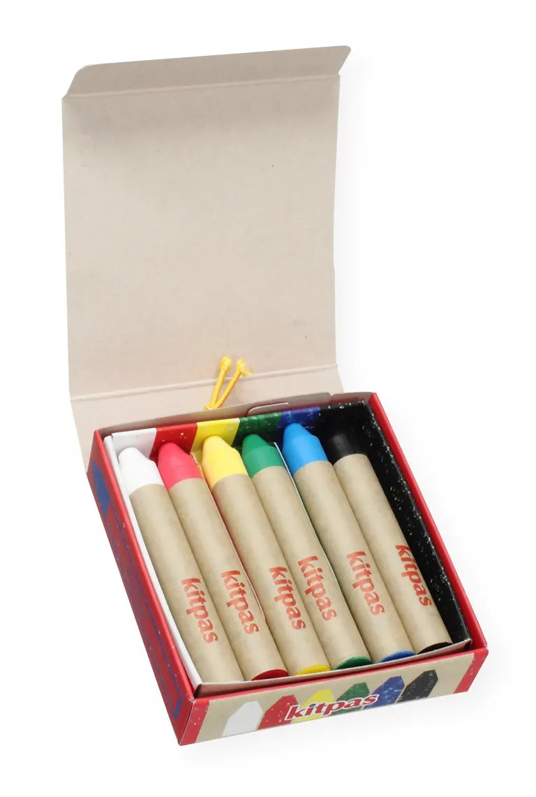 Kitpas medium rijstwax (raam) krijt 6 pcs