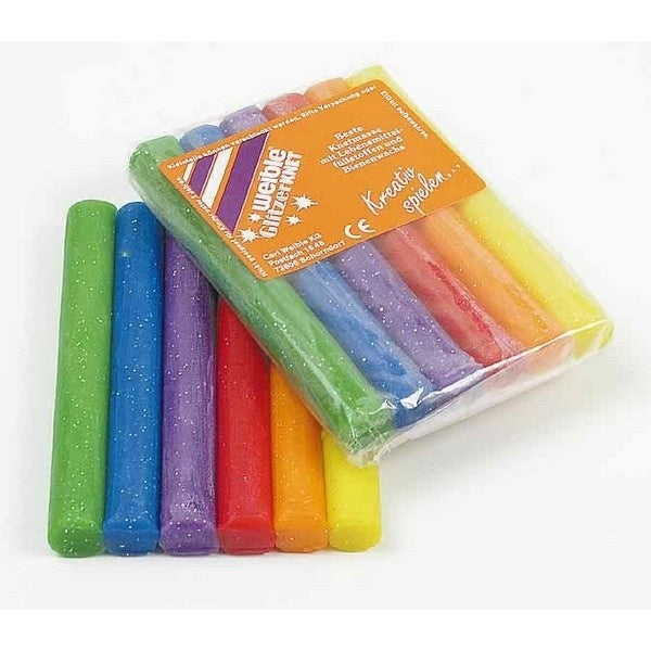 Glitter Kneedwas Rol 6 kleuren