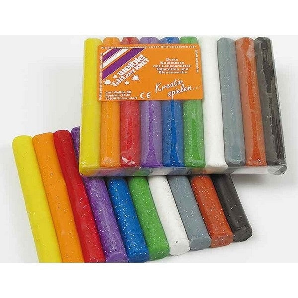 Glitter Kneedwas Rol 10 kleuren