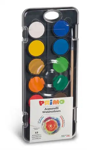 Aquarelverf tablet incl. penseel - 12 kleuren