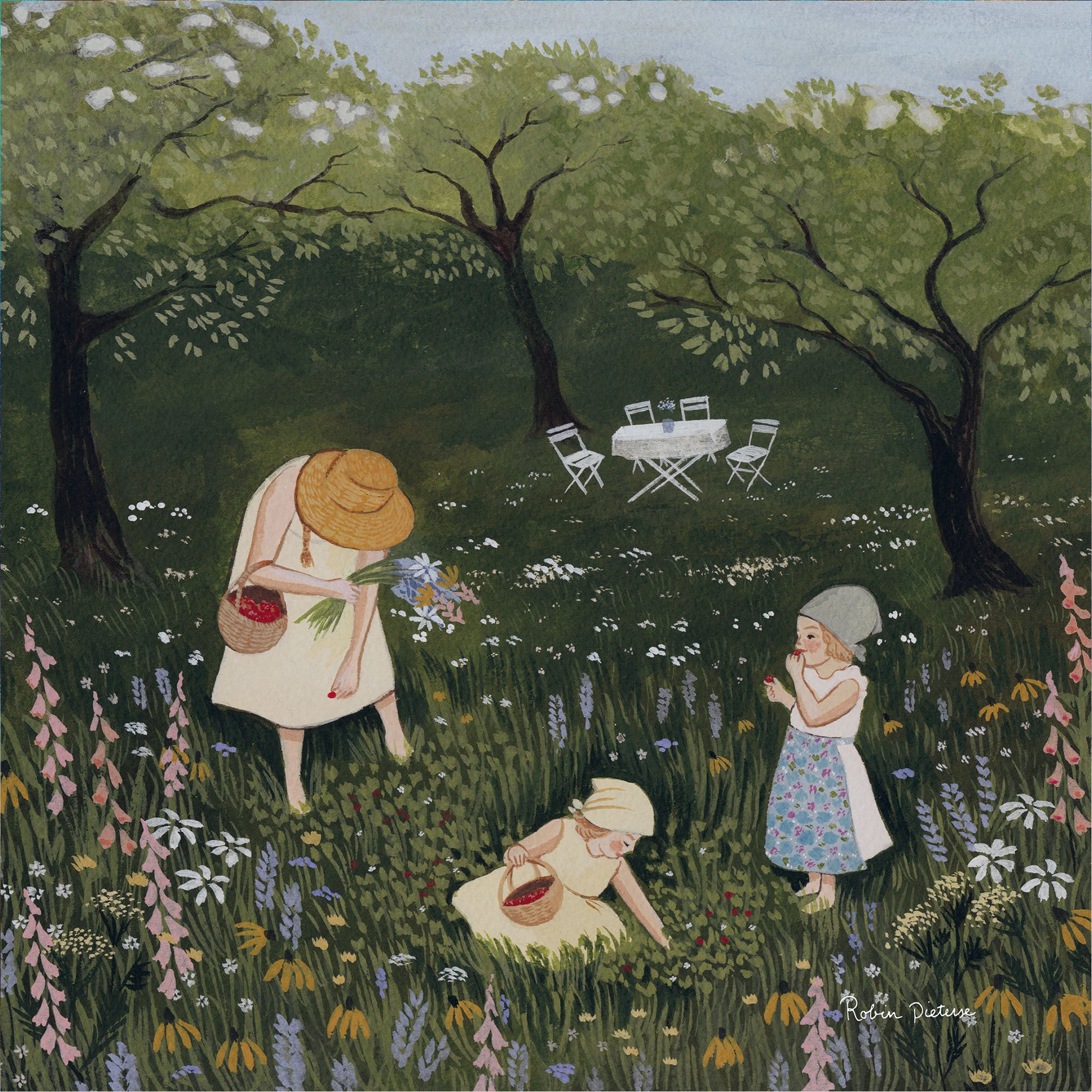 Silhouette Picking Strawberries - Robin Pieterse