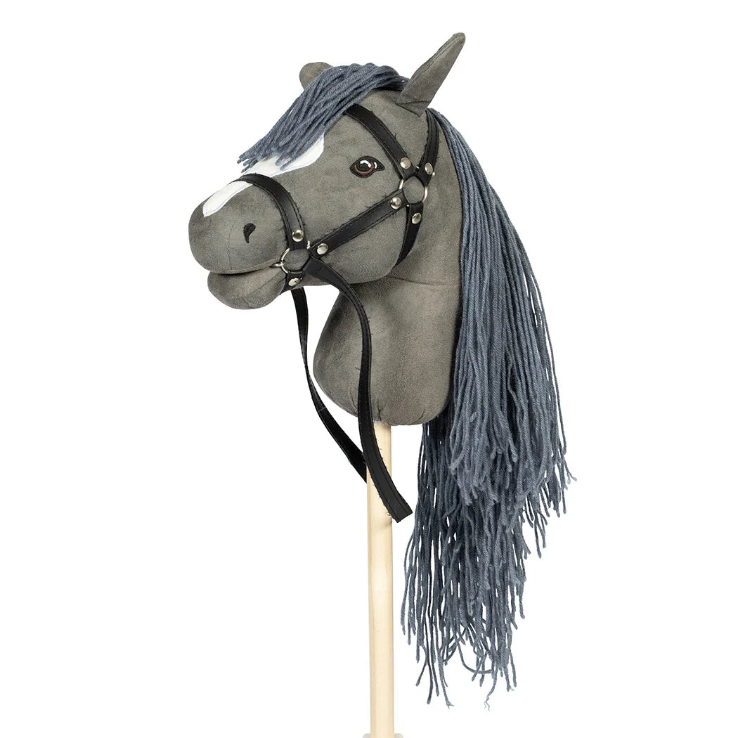 Stokpaard Deluxe met staart - Grijs