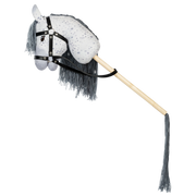 Stokpaard Deluxe met staart - Grijs gevlekt