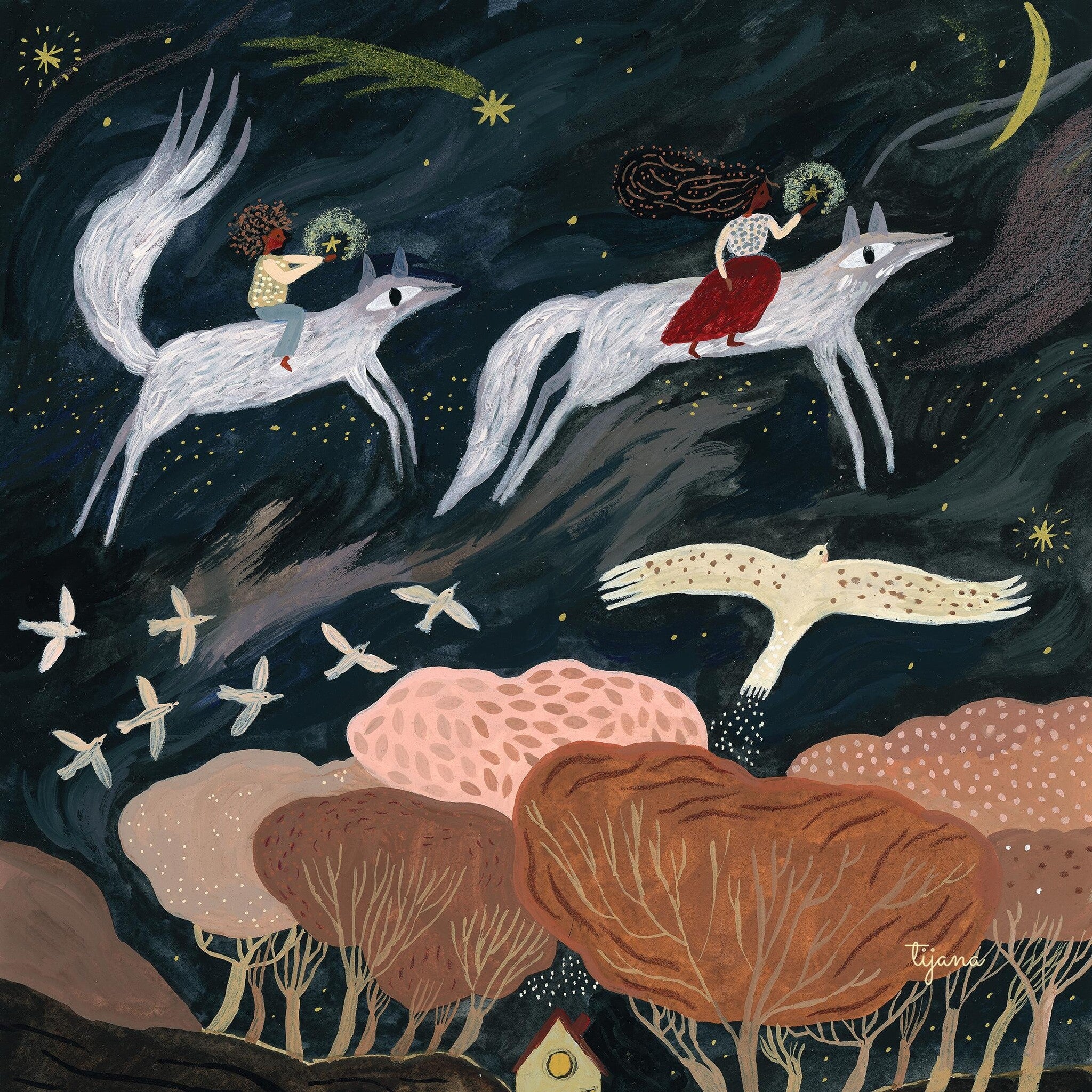 Silhouette Stardust Wolves - Tijana Draws